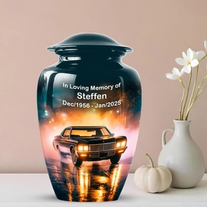 Urne funéraire personnalisée en forme de muscle car, hommage commémoratif à un véhicule vintage, 10 pouces - Product Image 2