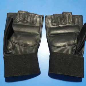 Gants de moto demi-doigts en cuir violet et noir, respirants, écologiques, longueur opéra, pour usage quotidien extérieur quatre saisons - Product Image 4