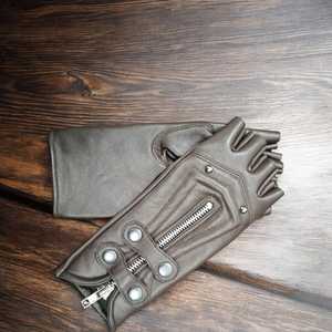 Gants de sport d'extérieur, conduite, équitation, style vintage, unisexe, antidérapants, compatibles écran tactile, avec sangle de poignet réglable et fermeture éclair - Product Image 3