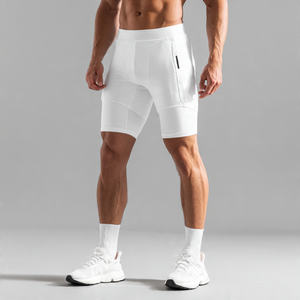 Shorts de compression en cuir PU pour hommes, style urbain, couleur unie, pour le yoga et le cyclisme, coupe-vent et respirant - Product Image 6