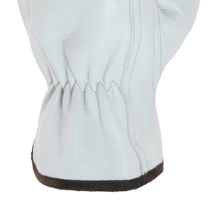 Guantes de cuero blanco con dedos completos, unisex, para trabajo al aire libre, para todas las estaciones, con cierre de tirón - Product Image 4