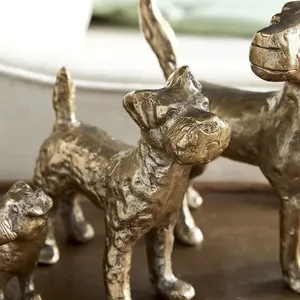 Handmade Bronze Dog Sculpture Animal <b>Figure</b> Decorative Tabletop Art Traditional Style Living Room Display - Product Image 1