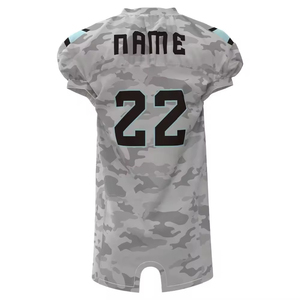 Custom Sublimated American Football Jersey Set <b>Men</b> Adult Short Sleeve Camouflage Print Moisture Wicking Fitted With Number - Product Image 5