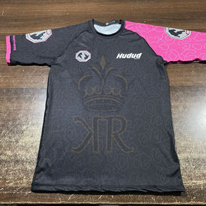 Vente en gros de rashguards imprimés par sublimation pour hommes, t-shirt de compression à manches courtes pour hommes, rashguard de surf, BJJ - Product Image 3