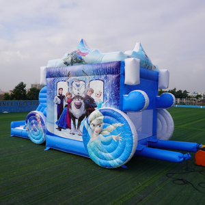 Combo de carruaje congelado de 5m Snow Queen Castle Girl Loopy casa inflable de salto con tobogán Casa de salto hinchable con tobogán - Product Image 1