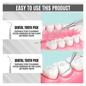 Professional Manual Dental Tartar Scraper Double Ended Stainless Steel Dental Probe & Scaler for Plaque Tartar Stain Removal - Product Image 5