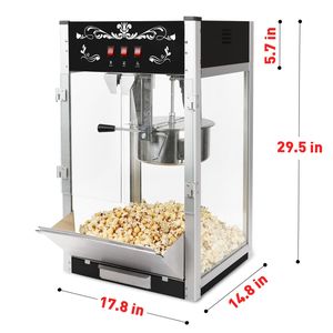Machine à Popcorn Commerciale de 16 Oz, Appareil à Popcorn de Comptoir avec Cuillère en Acier Inoxydable et Cuillère à Huile - Product Image 6