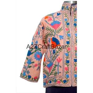 Chaqueta Suzani de Algodón TNT Hecha a Mano, Abrigo Bordado para Mujer, Forro de Algodón Transpirable, Estampado Floral, Informal, Invierno - Product Image 2