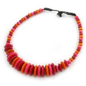 Collier pendentif en bois naturel fait main, bijou géométrique coloré pour femme, style bohème, personnalisable, accessoire pour mariage et fête - Product Image 5