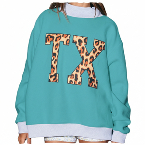 Sudadera Oversize de Cuello Alto Personalizada para Mujer, de Poliéster/Algodón Terry, con Logo Frontal Sólido, Servicio OEM/ODM al por Mayor FOB - Product Image 1