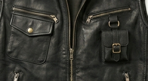 <b>Men</b> Solid Casual <b>Leather</b> <b>Vest</b> Sleeveless Zip-Up Waistcoat with Button Pockets Custom Logo ODM Winter Outerwear 400g - Product Image 3