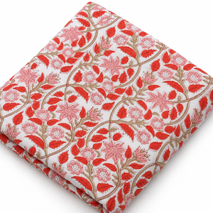 Tissu en voile de coton imprimé à la main à rayures florales roses, léger, respirant, en fil peigné tissé 60S60S, Pinksa Fashion - Product Image 5