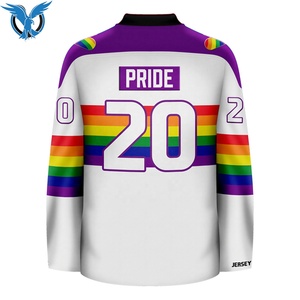 Meilleur tissu pour hommes, qualité supérieure, polyester/coton, maillot de hockey sur glace à manches longues avec logo personnalisé imprimé pour toutes les saisons - Product Image 2