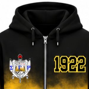 Sudadera con Capucha Oversize Tie-Dye para Mujer Sigma Gamma Rho, Color Dorado y Negro, Sudadera Personalizada con Letras Griegas, Sudadera de Forro Polar Informal - Product Image 5