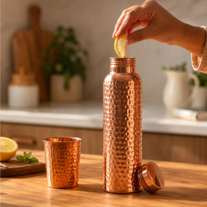 Botella de Agua de Cobre Puro de 1000ml, de Calidad Doméstica, Ecológica, Ayurvédica, Decorativa, para la Cena, Suministros del Fabricante, Más Vendida - Product Image 6