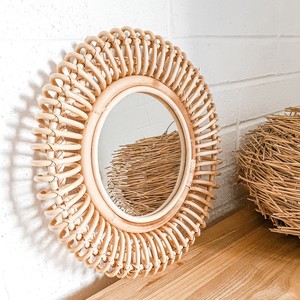 Low Price Rattan Bathroom <b>Mirror</b> Customization <b>Bath</b> Decor <b>Mirrors</b> Best Selling Eco Friendly Rustic Sustainable - Product Image 6