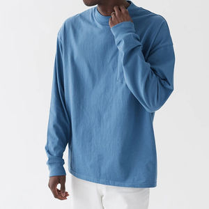 เสื้อยืดคอกลมแขนยาวทรงหลวมพิมพ์ลายตามสั่ง ผ้าฝ้าย 100% สำหรับผู้ชาย พร้อมโลโก้แบบกำหนดเอง - Product Image 6