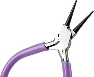 Ensemble de 8 pinces à bec rond miniatures en acier inoxydable de 4,5 pouces, outils de fabrication de bijoux, outils de bricolage, poignée violette, double ressort, kit de perlage artisanal - Product Image 6