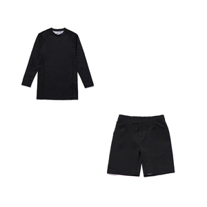 Conjunto de Camiseta de Manga Larga y Pantalones Cortos Azules para Niños, Secado Rápido, Ropa de Artes Marciales Mixtas, Corte Regular, Poliéster, Kit Deportivo Infantil - Product Image 6