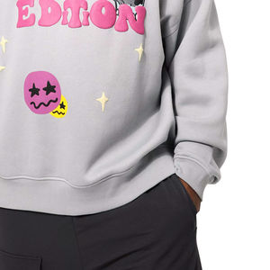 Felpa con cappuccio oversize grigia da uomo con logo frontale Make IT Happen Back Design stile streetwear vestibilità regolare - Product Image 5