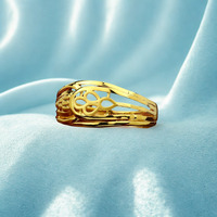 Cincin Emas 22K Desainer |   Pola Berongga Modern yang Trendi dengan Pita Berlapis-lapis |   Hadiah Pertunangan & Pernikahan untuk Penggunaan Sehari-hari