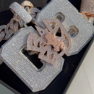 Designer Personalized Alphabet Letter Pendant Fully Iced Out With Lab Grown Diamond Hip Hop Jewelry <b>Custom</b> <b>Name</b> Letter <b>Necklace</b> - Product Image 5