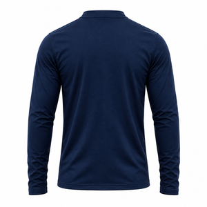 เสื้อแจ็คเก็ตปั่นจักรยานสีกรมท่าสำหรับผู้ชาย แบบซิป แขนยาว ระบายอากาศได้ดี เหมาะสำหรับการฝึกซ้อมกีฬา เสื้อทีม เสื้อนอก ทำจากโพลีเอสเตอร์ พิมพ์ลายได้ตามต้องการ - Product Image 4