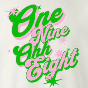 Sweat-shirt à col rond graphique blanc One Nine Oh Eight, manches longues, poignets côtelés, décontracté, en polaire pour femme, style streetwear - Product Image 6