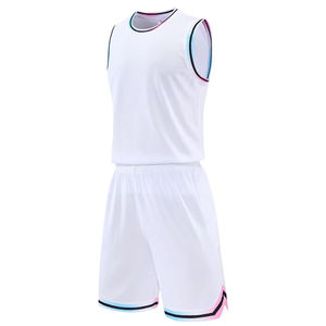 Ensemble de maillots de basket tendance, respirant, en mesh, avec shorts, vêtements de sport légers pour hommes, pour l'entraînement. - Product Image 1