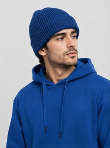 Men Plain Knit Beanie <b>Cap</b> Lightweight Soft Warm Skull <b>Hat</b> Stretch Cuffed Winter Outdoor Travel Casual Fashion Accessory - Product Image 2