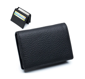 Custom Genuine Leather <b>Card</b> <b>Holder</b> Lightweight High Quality Men <b>Card</b> <b>Holder</b> <b>Wallet</b> Pocket Mini Smart Slim Crazy Horse Leather - Product Image 1