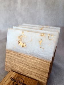 Posavasos de Madera y Resina con Acabado Rústico, Estilo Clásico, para Comercio Global y Proyectos de Decoración de Interiores Personalizados - Product Image 3