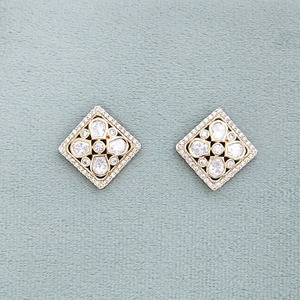 ตุ้มหูแฟชั่นใหม่สุดฮิต kundan คลาสสิคชุบทอง - Product Image 2