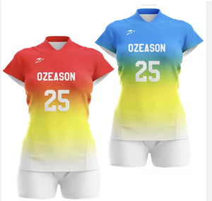 Ensemble maillot et short de volley-ball personnalisé pour hommes adultes, impression par transfert thermique du nom du joueur sur le devant, séchage rapide, 100 % polyester - Product Image 5