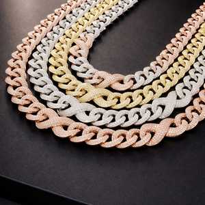 Luxury Hip Hop <b>Iced</b> Out Link <b>Chain</b> 925 Silver 10K 14K Gold Diamond Inspired Rapper Necklace for Men Street Jewelry - Product Image 1