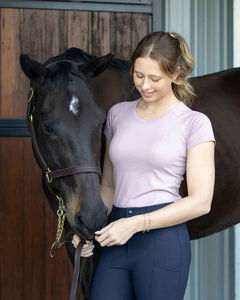 Camiseta Deportiva Ecuestre para Mujer, Manga Corta, Ligera, Transpirable, Elástica, para Montar a Caballo, Servicio OEM Personalizado - Product Image 5