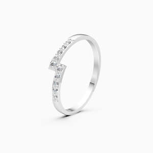 Bague de fiançailles pour femme en platine fine plaquée or 18 carats avec diamants naturels taille marquise couleur G certifiée IGI - Product Image 1