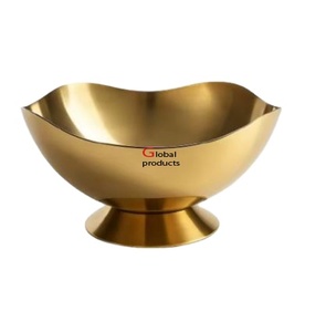 ชามเสิร์ฟขนมและช็อกโกแลตทำจากโลหะสแตนเลสสีทองสำหรับร้านอาหารและบาร์ของโรงแรม - Product Image 1