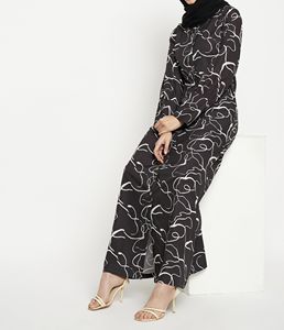 Moderna y Elegante Nueva Abaya Turca, Ropa Islámica, Vestido Largo Abierto por Delante para Mujeres Musulmanas, Poliéster Anti-Pilling y Anti-Arrugas - Product Image 3