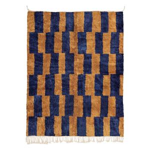 Alfombra Beni Ourain Marroquí de Lana Anudada a Mano de Lujo, Diseño Bordado Estilo Indio, Lavable, para Uso en Interiores y Exteriores, por ITHL - Product Image 3