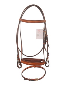 Bride de cheval en cuir avec double bandes de sourcils en cristal de qualité supérieure Brides de cheval en cuir d'équitation équestre - Product Image 3