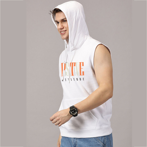 <b>Sleeveless</b> <b>Hoodie</b> <b>Men's</b> Polyester/Cotton Casual Style Pullover Hooded Vest With Kangaroo Pocket Comfortable Relaxed Fit Apparel - Product Image 1