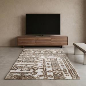 Tapis en laine noué à la main de style persan, beige ivoire traditionnel, motif floral, tapis plat doux pour la décoration du salon - Product Image 3