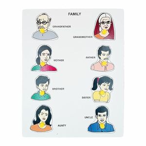 El tablero de rompecabezas de madera The Ally, juguete educativo para niños (Mi familia) - Product Image 1