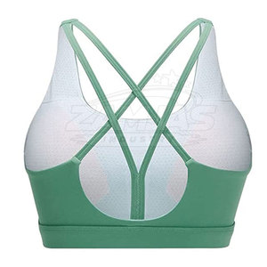Último diseño, sujetador deportivo personalizado con estampado para mujer, hecho de poliéster/algodón, para gimnasio y running, en venta online. - Product Image 2