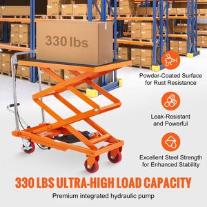 Nuovo Carrello Elevatore Idraulico da 50 Pollici con Capacità di 150 kg, Doppio Forbice Manuale e 4 Ruote Antiscivolo per Uso Agricolo - Product Image 1