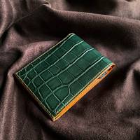 Grosir kerajinan tangan kulit buaya asli dompet lipat dua ukuran mewah 9x11.5cm dompet grosir kulit asli dompet pria