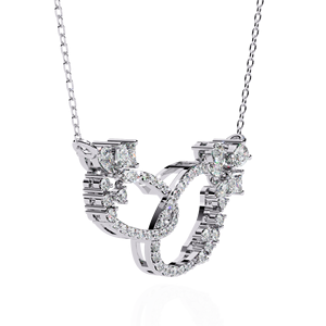 Collier pendentif en diamant de laboratoire plaqué or, fermoir cœur ovale, bijou de charme pour cadeau de mariage ou de fête - Product Image 5