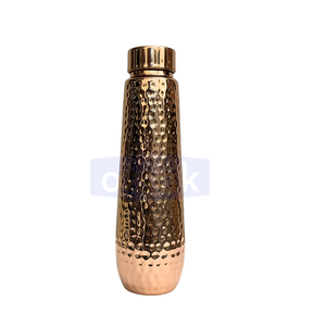 Bouteille d'eau en cuivre pur martelé, artisanale, écologique, rechargeable, anti-fuite, pour la maison, le bureau et les voyages - Product Image 2