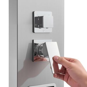 Cabezal de Ducha de Acero Inoxidable Cepillado con Sistema de Torre, Efecto Lluvia y Cascada, con Grifo de 5 Funciones, Accesorios para Cuarto de Ducha - Product Image 6
